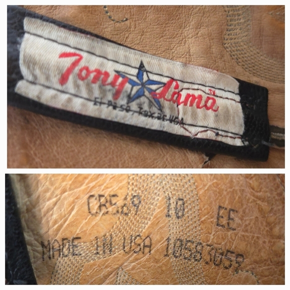 Tony Lama Vintage Black Smooth Ostrich Western Cowboy Boots- Men 10EE Extra Wide - Picture 10 of 10